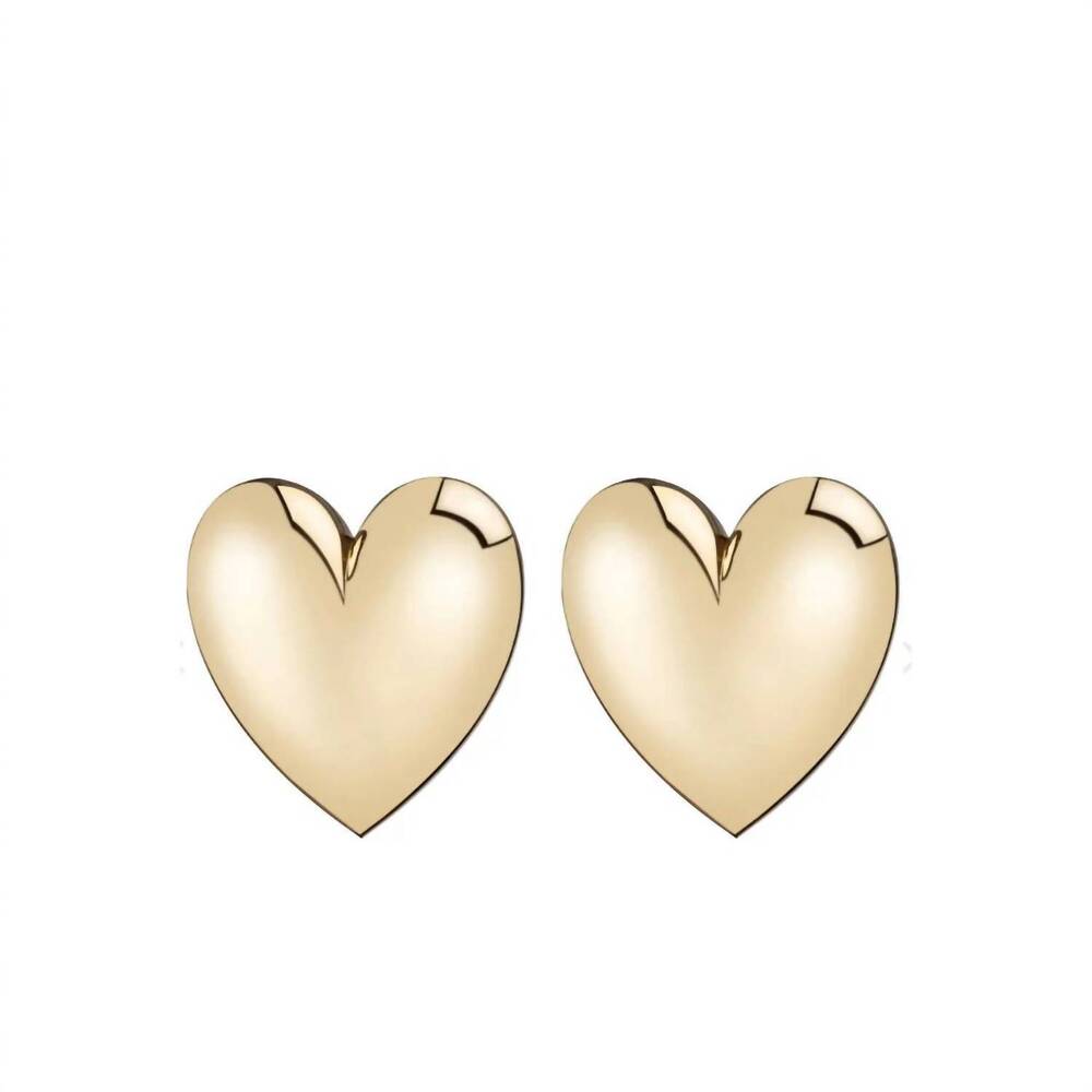 NEW ACCESSORY CONCIERGE women's puff heart earrings in gold